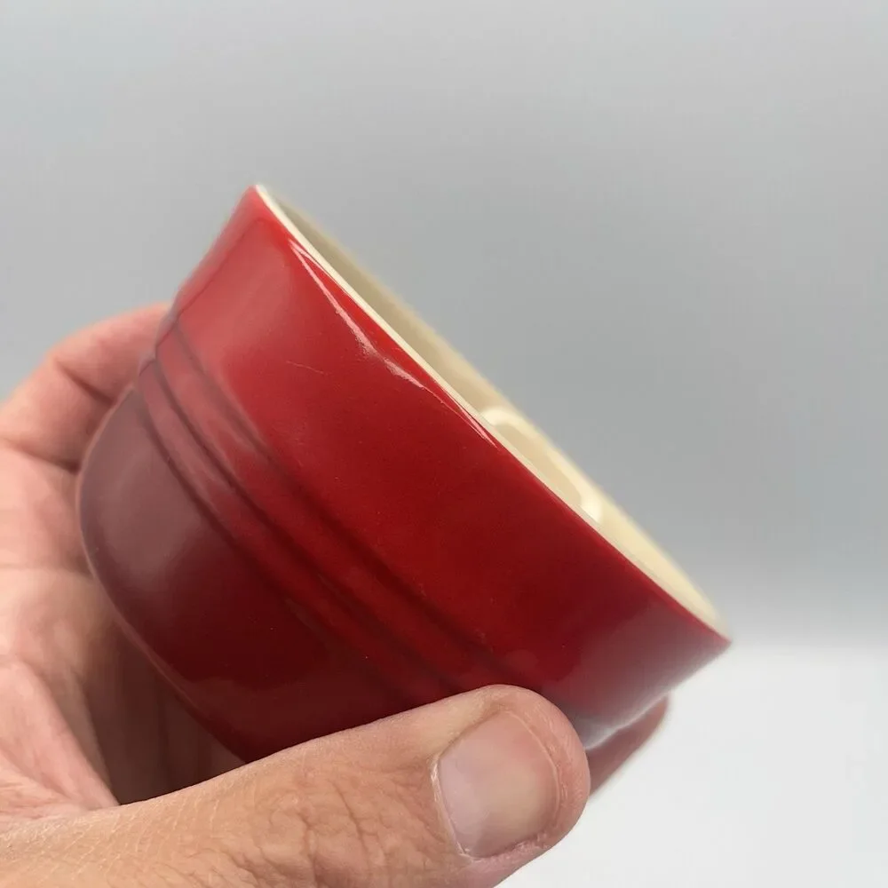 LE CREUSET Red Ramekin Stoneware Custard Cup French Kitchenware